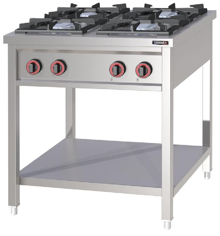 Fourneau à gaz - 4 feux - Acier inoxydable - 4 brûleurs en fonte - Réf. CFOG4 - Marque CASSELIN_0