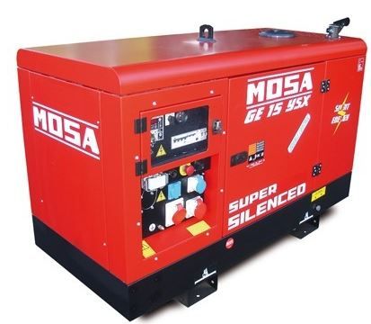 Groupe électrogène diesel MOSA GE 15 YSX - Triphasé 14 kVA - Super insonorisé avec réservoir 55L et autonomie 21h_0