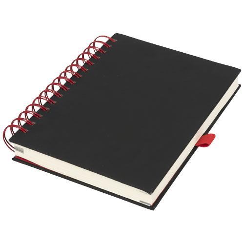 Journal Wiro 21021102 - Carnet de notes en PU noir lisse avec spirale colorée et 160 feuilles_0