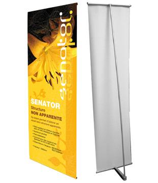 Kakemono Senator - Totem avec visuel sans structure apparente - Largeurs 800, 850 et 1000 mm_0