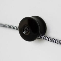 LnD Passe Câble, Isolateur en Porcelaine Noire pour 1 Câble électrique textile : Sécurité et style raffiné - noir 3760327514839_0