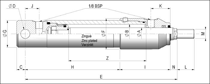 Micro vérins hydrauliques double effet