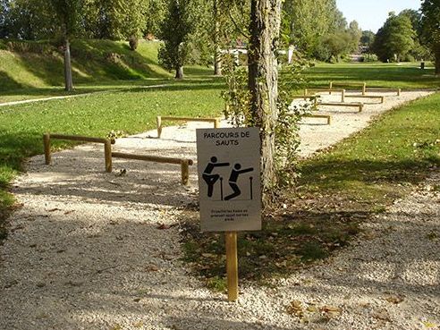 Module sportif parcours de sauts - virages - hauteur hors sol 550 mm - 26519-01 - idéal pour parcours de santé extérieur_0