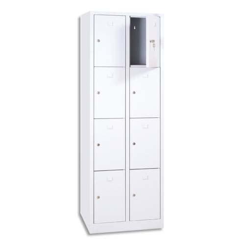Mt international vestiaire 4 cases 2 colonnes en acier blanc, l60 x h180 x p50 cm, case l22 x h40 x p47,5_0