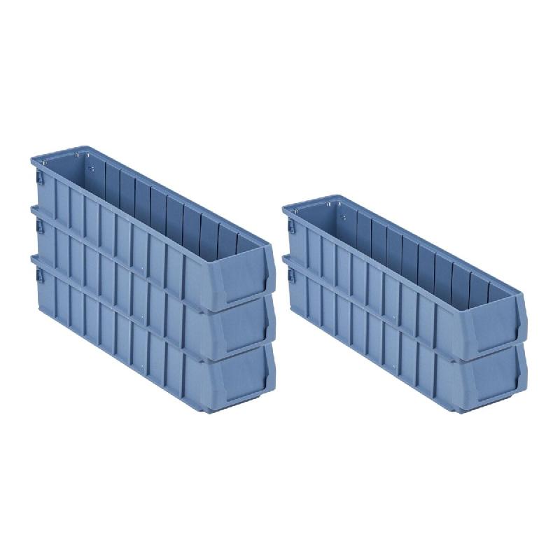 PROREGAL 5x Bac à étagères 500 SN avec étiquette & capot de protection | HxLxP 9x11,7x50cm, 3,5L | Bac à bec - bleu plastique RMK36-19_0