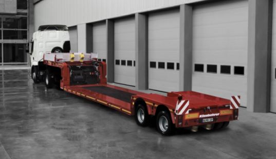 Remorque porte-engins surbaissée - 2 essieux - plateau extensible 18.65 x 2.54 m - acier S700 MC - essieux SAF 12 t_0