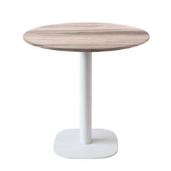 Restootab - Table Ø70cm - modèle Round pied blanc chêne tages - marron fonte 3760371519385_0
