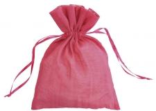 SACHETS COTON  DE FORMAT  8 X 10 CM-FUCHSIA-LIEN COULISSANT-LOT DE 6