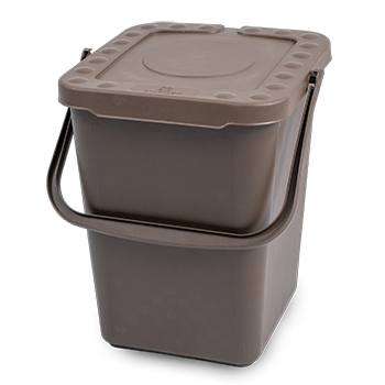 Seau biodéchets 10L marron - Polypropylène certifié - Recyclé et recyclable_0