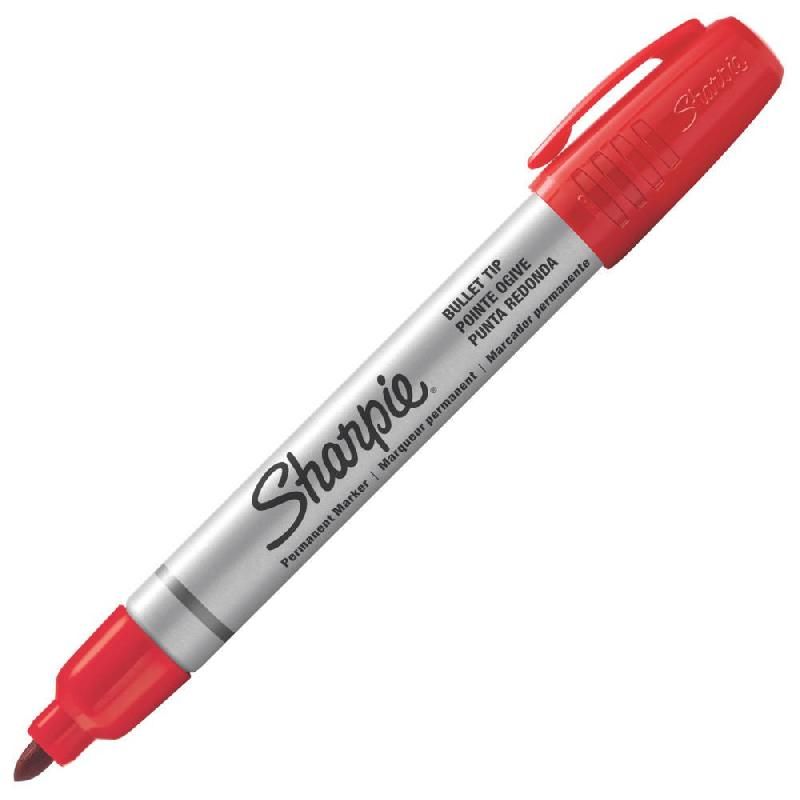 SHARPIE MARQUEUR PERMANENT POINTE OGIVE 1,0 MM D'ÉPAISSEUR ROUGE LOT DE 12 (PRIX À L'UNITÉ)