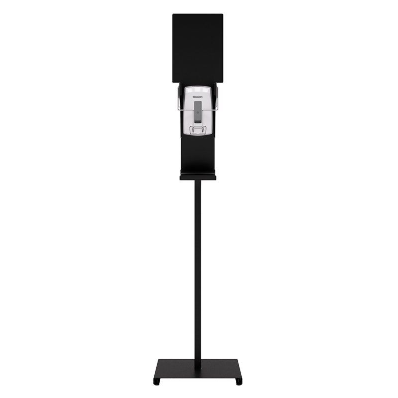 Station de désinfection des mains sanimains manuel - adzeo sas - dimensions 380 × 380 × 1630 mm - acier traité anticorrosion et anti-uv_0