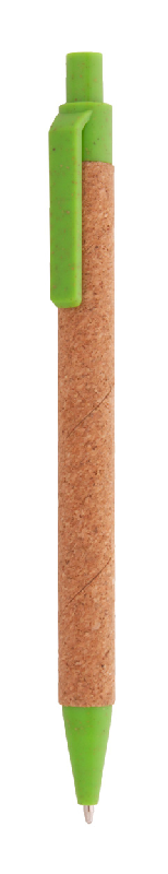 Stylo bille écologique - liège naturel et plastique en paille de blé - encre bleue_0