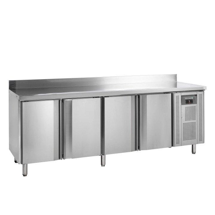 Table réfrigérée murale en inox, 616 L, 4 portes GN 1/1, 300 W, 220 V - MONO_0
