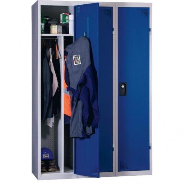 Vestiaire industrie salissante 3 cases monobloc Bleu_0