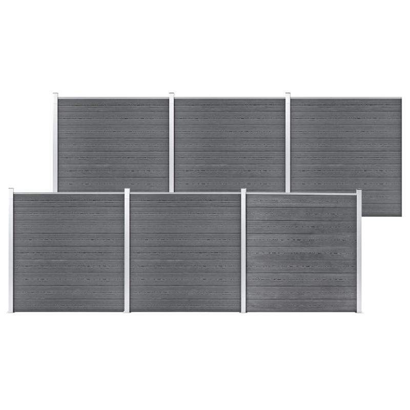 Vidaxl clôture de jardin wpc 1045x186 cm gris 3053229_0