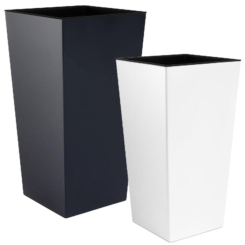 WellHome - Lot de 2 pots hauts 26,6/49 L coloris blanc et noir - multicolore plastique PK5193_0
