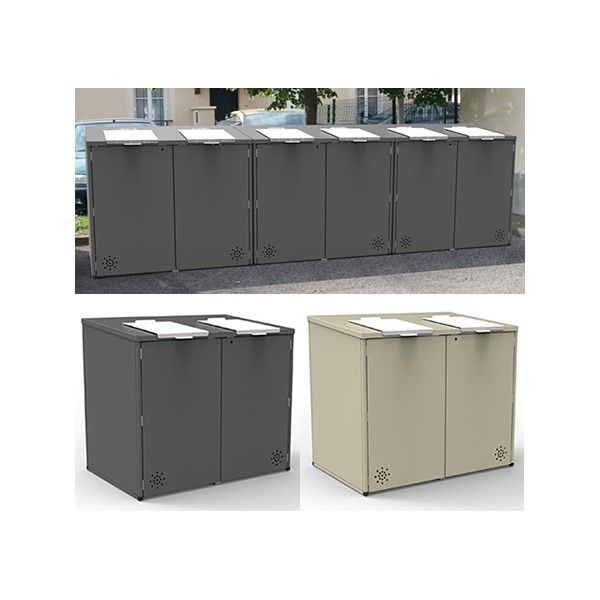 548081 - Abri poubelles et conteneurs en acier - 1001 Poubelles - L150 x P100 x H134 cm - 2 trappes_0