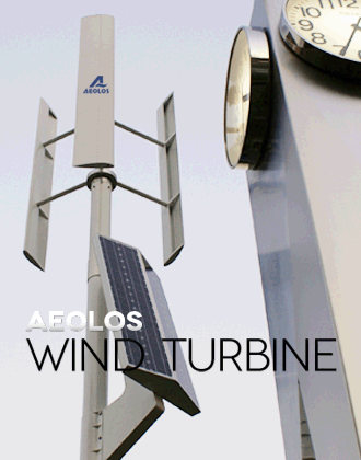 Éolienne verticale Aeolos-V 300W - faible vitesse de démarrage, silencieuse et fiable_0