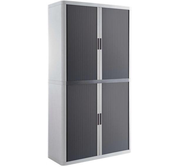 ARMOIRE EASY OFFICE HAUTEUR 204 CM CORPS BLANC RIDEAUX COLORIS ANTHRACITE - MANUTAN COLLECTIVITÉS