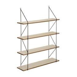 Atmosphera Étagère Murale en Bois et Métal  60 x 80 cm - beige 3560237554105_0