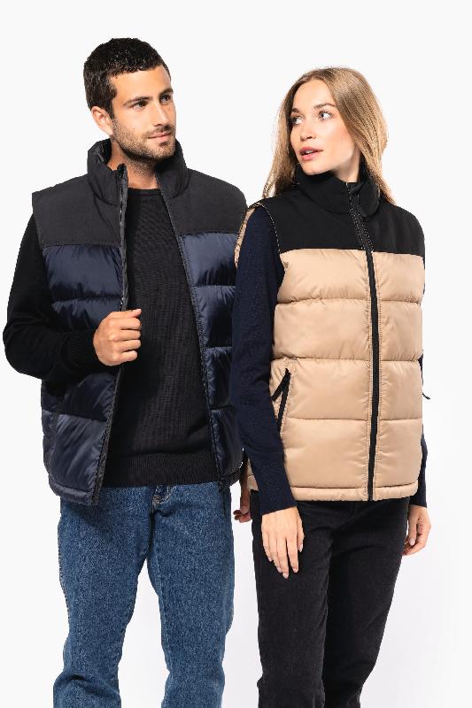 Bodywarmer matelassé bi-ton unisexe - Tissu antistatique et déperlant - Réf: K6162_0