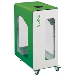 Rossignol - Borne de tri vigipirate support sac 90L mobile CUBATRI - papier blanc/bleu - bleu métal 54798_0
