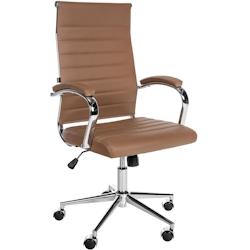 CLP Chaise de bureau Mollis cuir véritable Marron clair - marron cuir 311500_0