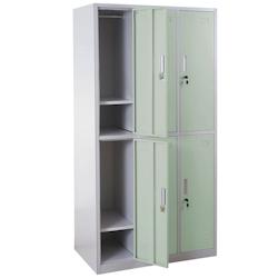 Décoshop26 - Casier armoire de rangement serrure avec 6 compartiments en métal vert 04_0007269 - 3000262035007_0