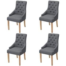 Décoshop26 - Lot de 4 chaises de salle à manger cuisine dossier capitonné en tissu gris foncé CDS021552 - gris 3000014581530_0