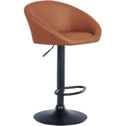 Décoshop26 - Tabouret de bar assise pivotante à 360° hauteur réglable en PVC marron clair piètement en métal noir 10_0004767 - marron 3000252280134_0