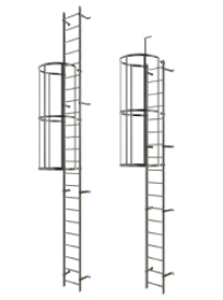 Échelle à crinoline sous trappe - Aluminium - Configurations ouvertes et fermées_0