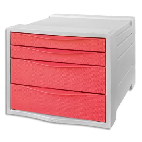 Esselte colour'breeze bloc de classement, 4 tiroirs, corail, 628457_0