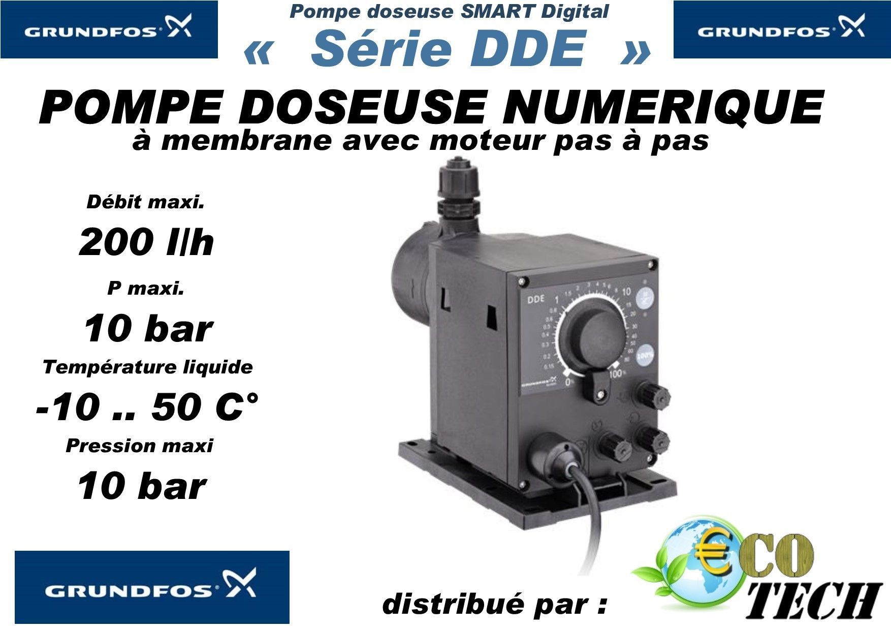 Grundfos série dde - pompe doseuse électronique débit jusqu'a 200l/h_0