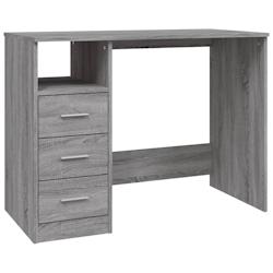 Helloshop26 - Bureau table poste de travail meuble d'ordinateur informatique étude avec tiroirs sonoma 102 x 50 x 76 cm bois 02_0023474 - 30002143412_0