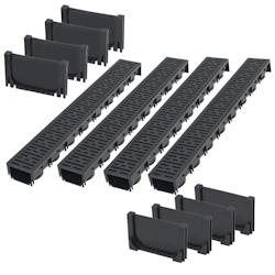 Helloshop26 - Caniveau de drainage 4 pièces plastique 4 m 02_0002995 - 3000105061538_0