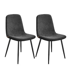 Helloshop26 - Chaises de salle à manger lot de 4 support métallique pieds réglables nettoyage facile chaises de cuisine tissu 12_0004984 - 30002227_0
