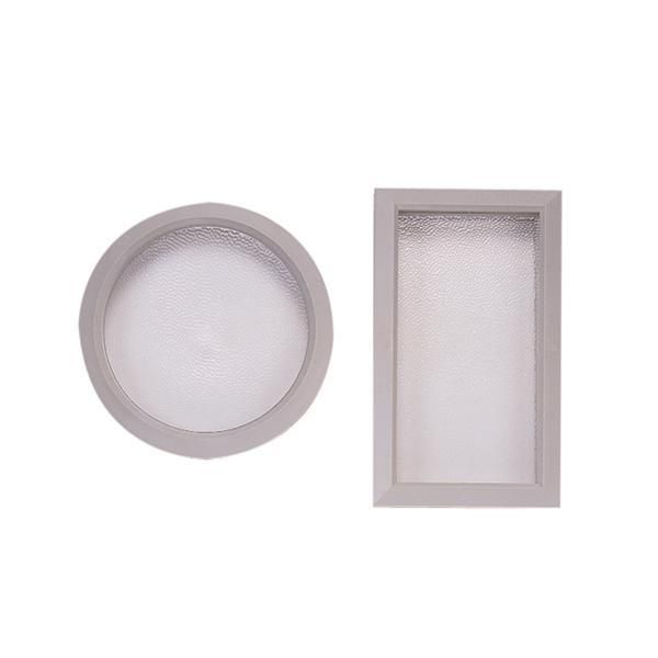 Hublot de porte rectangulaire - u203mi - polystyrène blanc - 380x225 mm_0