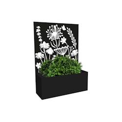 Jardinière en fer avec treillis Motif floral Esschert Design - noir 8714982196508_0