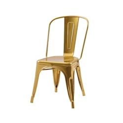 Kosmi Chaise style industriel en métal couleur or - Finition brillant - doré métal 3760301697626_0
