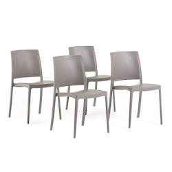 RATTATAN Set 4 Chaises Empilables en Polypropylène avec fibre de verre pour Jardin ou intérieur, hydrofuges et résistantes design moderne - MARIA -_0