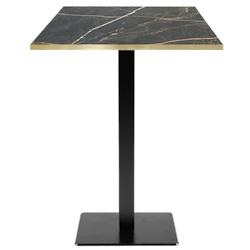 Restootab - Mange-debout 60x60cm - modèle Milan marbre samas chants laiton - noir TB-MILFF-6060M-MB.SAMA-LAI_0