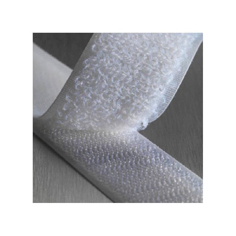 Ruban scratch auto-agrippant blanc - 16 mm - fermeture tissée résistante - vendu au mètre_0