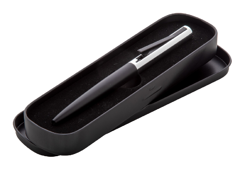 Stylo à bille en aluminium - clip mécanisme - livré avec boîte en métal assortie - encre bleue_0
