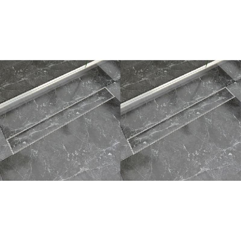 Vidaxl drain de douche linéaire 2 pc 830 x 140 mm acier inoxydable 275950_0