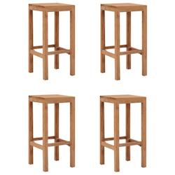 VidaXL Tabourets De Bar Lot De 4 Bois De Teck Massif - 287233_0
