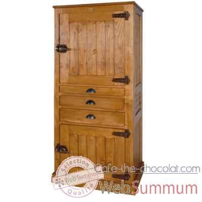 Armoire réfrigérée 2 portes + 3 tiroirs avec poignées coquilles - Antic Line - CD103_0