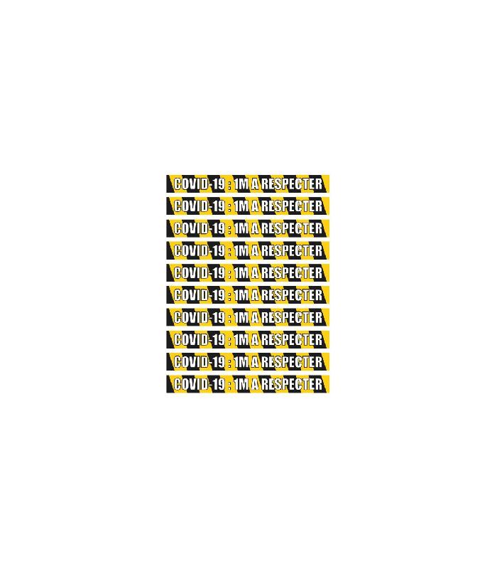 Bande adhésive à coller au sol - dimensions 100 x 10 cm - Lot de 10 - Référence: PRO304CX10_0
