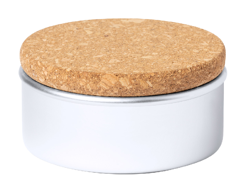 Bougie parfumée en cire végétale - vanille - pot aluminium avec couvercle en liège naturel - 100g_0
