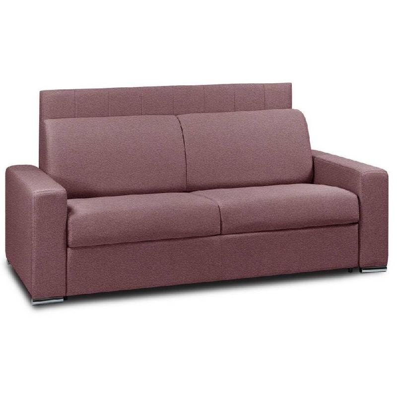 CANAPÉ LIT CANAPEXPRESS  LATTES 140CM MATELAS MÉMORY  22CM TÊTE DE LIT INTÉGRÉE  CUIR VACHETTE BORDEAUX_0