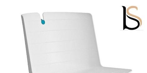 Chaise de conférence Mork avec pied chromé. - Blanc_1